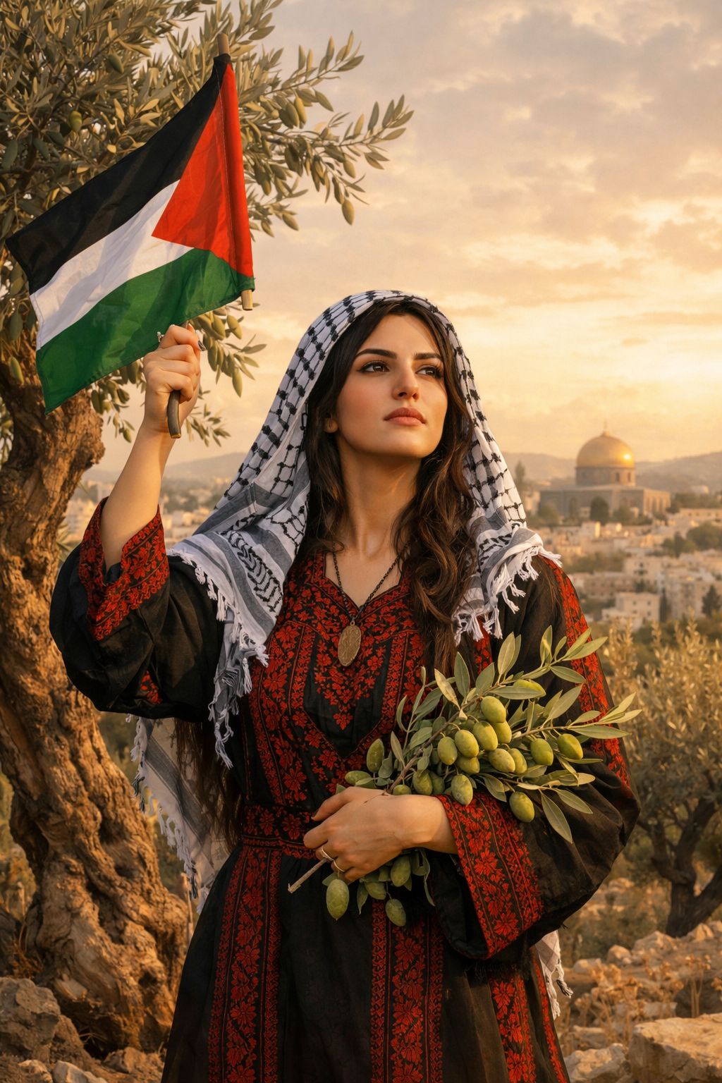 فتاة شامخة كزيتون الأرض